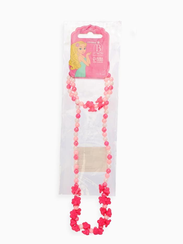 Набор детских украшений «Выбражулька. Цветы сирени», 2 предмета: бусы, браслет d=6 см, розовый