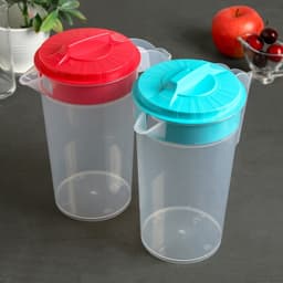 Кувшин для воды с крышкой, 1.2 л, пластик, МИКС