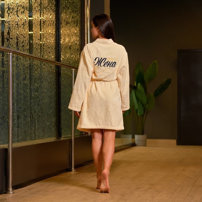 Халат махровый женский «Этель. Жена любимая», размер 50-52, 100% хлопок