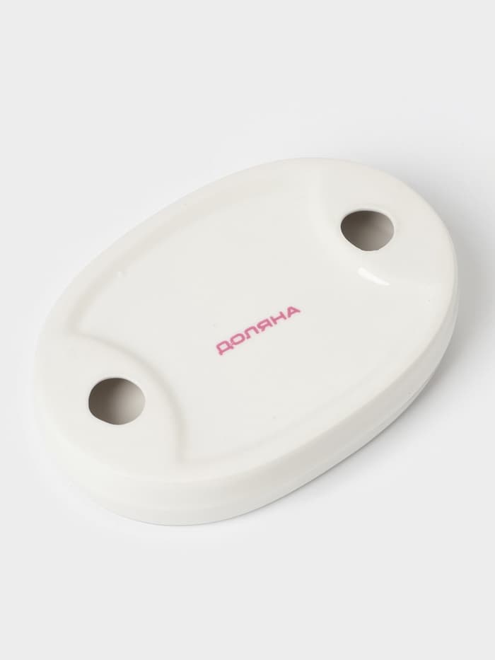 Аксессуары для кухни Доляна «Уют», 4 предмета, дозатор 300 мл, мыльница, подставка для губки, подставка для ложки, белые