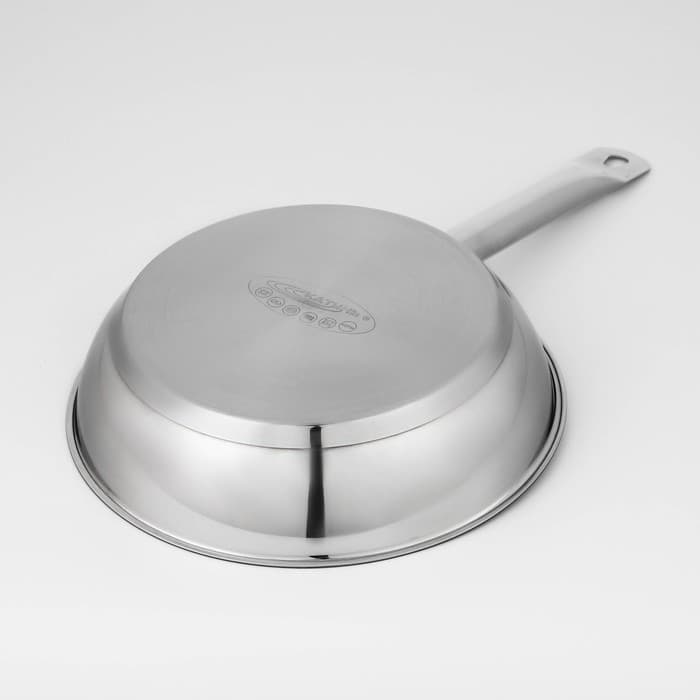 Сковорода Катунь «Общепит», d=24 см, толщина корпуса 0.6 мм, дно 3.5 мм, капсульное дно, антипригарное покрытие, индукция, нержавеющая сталь, AISI - 20...