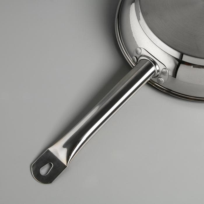 Сковорода Катунь «Общепит», d=26 см, толщина корпуса 0.6 мм, дно 3.5 мм, капсульное дно, антипригарное покрытие, индукция, нержавеющая сталь, AISI - 20...