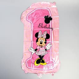 Шары воздушные фольгированные «С днём рождения», Мышонок, 4 сердечка, единичка