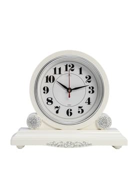 Часы настольные каминные «Берта», бесшумные, d=16.5 см, белые, от батарейки 1×АА