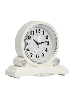 Часы настольные каминные «Берта», бесшумные, d=16.5 см, белые, от батарейки 1×АА