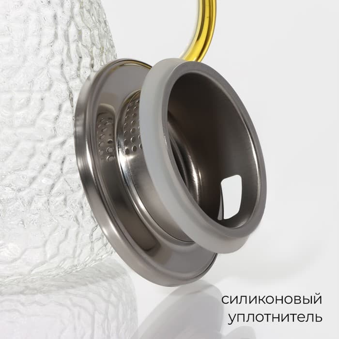 Кувшин для воды Magistro «Сара», 1.5 л, 16.5×13.5×21 см, с крышкой, стекло, прозрачный