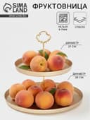 Этажерка для фруктов и десертов «Кувшинка», 2 яруса, d=21/28 см, стекло, золотая