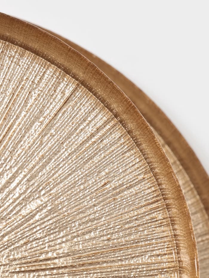 Этажерка для фруктов и десертов «Кувшинка», 2 яруса, d=21/28 см, стекло, золотая