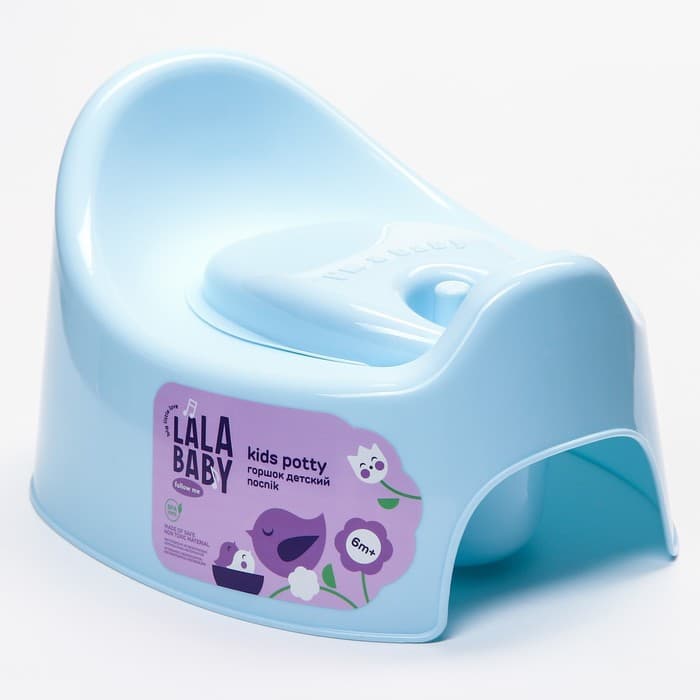Горшок детский Follow Me с крышкой, голубой