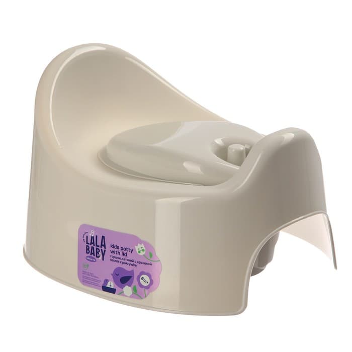 Горшок детский Follow Me с крышкой, серый