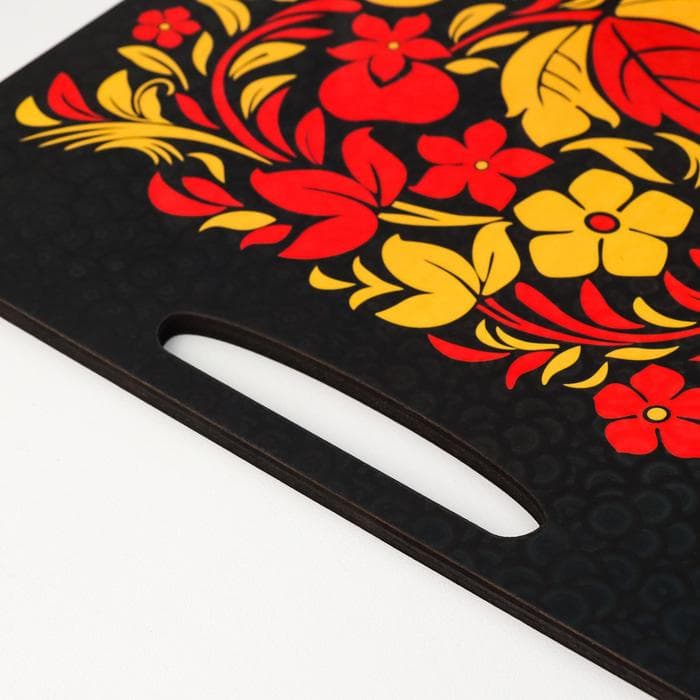 Доска разделочная с ручками Дарим Красиво «Хохлома», 36×28 см, дерево