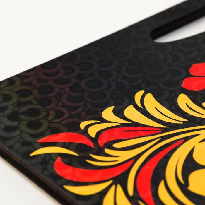 Доска разделочная с ручками Дарим Красиво «Хохлома», 36×28 см, дерево