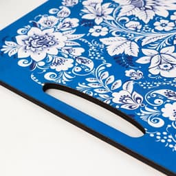 Доска разделочная с ручками Дарим Красиво «Гжель», 36×28 см, дерево, голубая