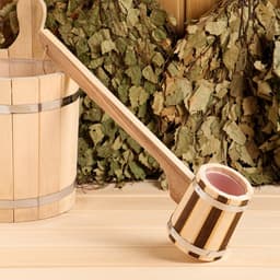 Ковш - черпак для бани и сауны, 300 мл, 50 см, деревянный, с пластиковой вставкой, «Добропаровъ»