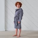 Халат махровый детский Этель Little king, размер 30 (98-104 см), серый