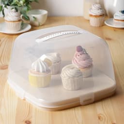 Тортовница с крышкой Альтернатива, 28.5×28.5×17.5 см, пластик, бежевая