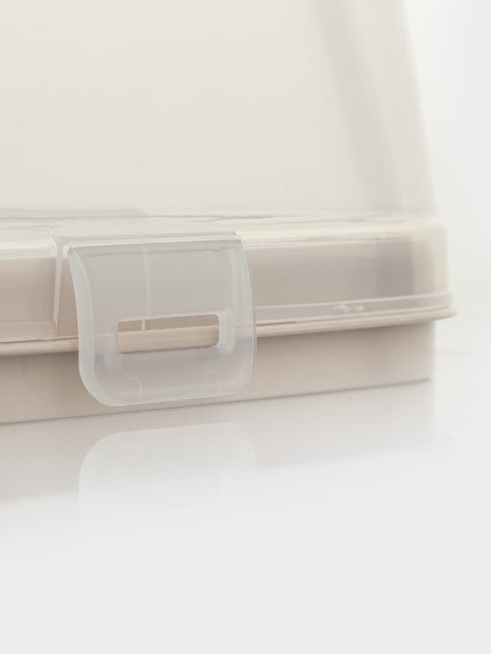 Тортовница с крышкой Альтернатива, 28.5×28.5×17.5 см, пластик, бежевая