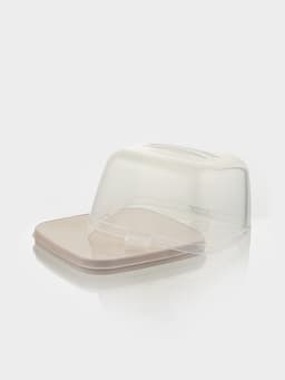 Тортовница с крышкой Альтернатива, 28.5×28.5×17.5 см, пластик, бежевая