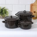 Набор кастрюль эмалированных «Гранит», 3 шт.: 1.5 л, 3 л, 4.5 л, коричневый