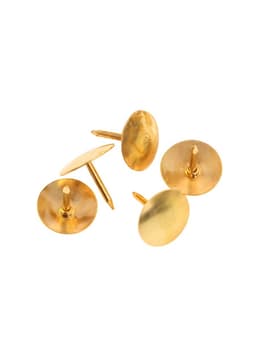 Кнопки канцелярские 12 мм, в картонной коробке, 50 штук, золотистые