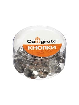Кнопки канцелярские 12 мм, никелированные, 50 штук