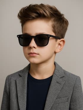 Очки солнцезащитные детские OneSun, 12.5×12.5×4.2 см, линза 3.2×4.2 см, чёрные