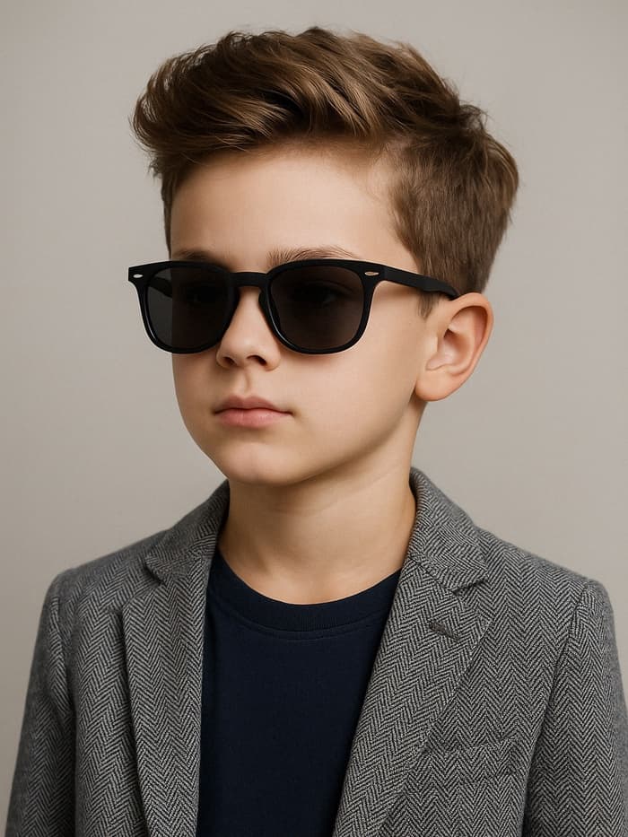 Очки солнцезащитные детские OneSun, 12.5×12.5×4.2 см, линза 3.2×4.2 см, чёрные