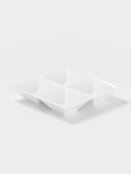 Менажница 4 ячейки Wilmax, 15×15 см, фарфор, белая