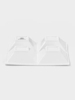 Менажница 4 ячейки Wilmax, 15×15 см, фарфор, белая