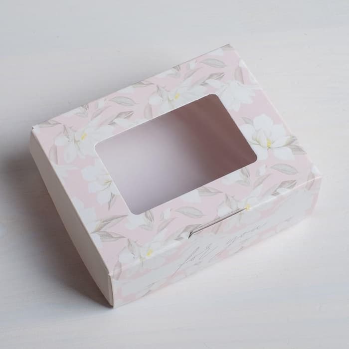 Кондитерская упаковка, коробка с ламинацией «For you», 10×8×3.5 см
