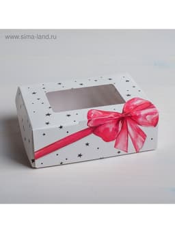 Кондитерская упаковка, коробка с ламинацией «Подарок», 10×8×3.5 см