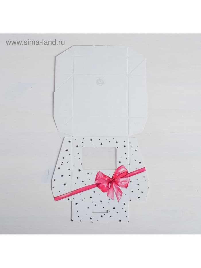 Кондитерская упаковка, коробка с ламинацией «Подарок», 10×8×3.5 см