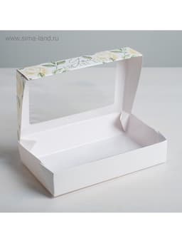 Кондитерская упаковка, коробка с ламинацией «Flowers», 20×12×4 см