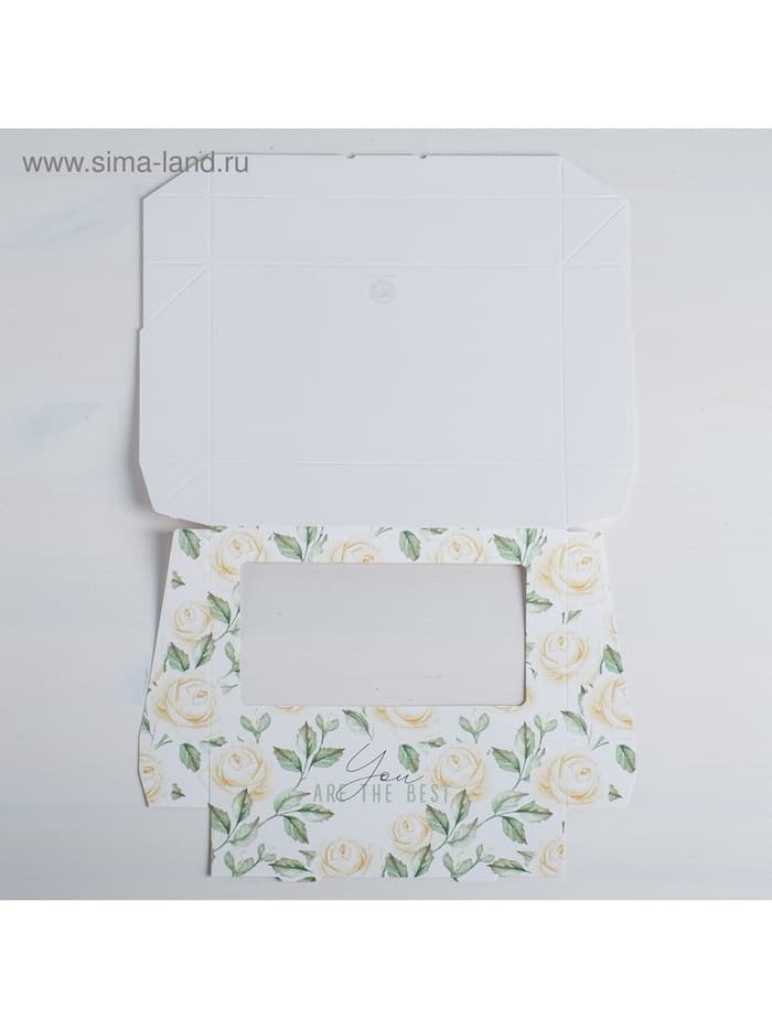 Кондитерская упаковка, коробка с ламинацией «Flowers», 20×12×4 см