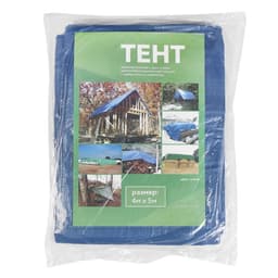 Тент защитный, 5×4 м, плотность 60 г/м², УФ, люверсы шаг 1 м, голубой