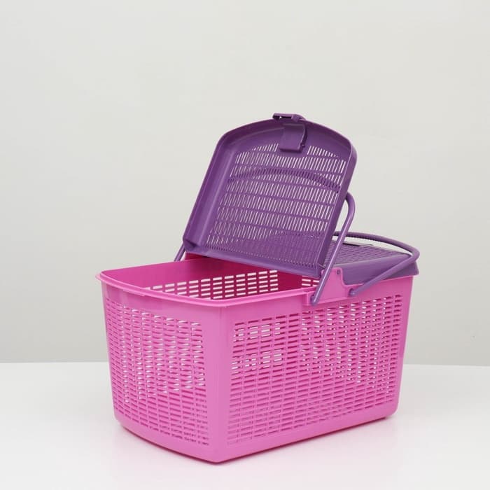 Корзина, 47×36×27.5 см, пластик, фиолетовая