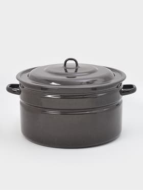 Бак эмалированный, 20 л, d=37.5 см, с крышкой, графитовый