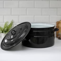 Бак эмалированный, 20 л, d=37.5 см, с крышкой, графитовый