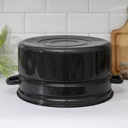 Бак эмалированный, 20 л, d=37.5 см, с крышкой, графитовый