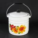 Ведро эмалированное, 10 л, с крышкой, деколь МИКС, белое