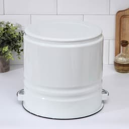 Ведро эмалированное, 12 л, цельнотянутое, с крышкой, белое