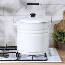 Ведро эмалированное, 12 л, цельнотянутое, с крышкой, белое