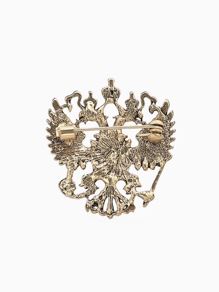Брошь «Герб Российской Федерации», красная в золоте