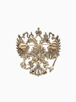 Брошь «Герб Российской Федерации», красная в золоте