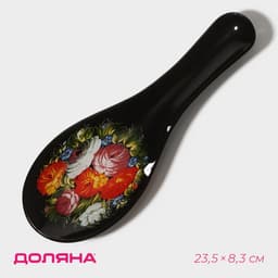 Подставка под ложку Доляна «Народные мотивы», 23.5×8.3×1.5 см, стекло