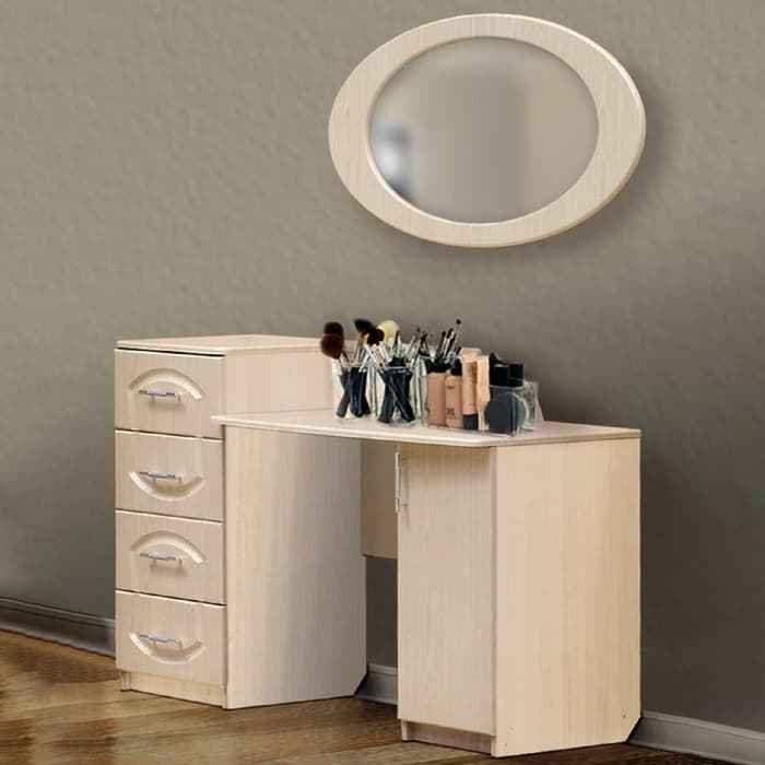 Столик туалетный «Венеция 1», 4 ящика, с зеркалом настенным, цвет дуб млечный