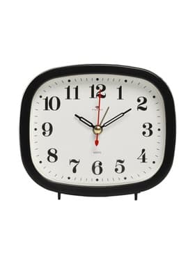 Будильник-часы настольные «Классика», 12.5×10.5 см, от батарейки АА, чёрный