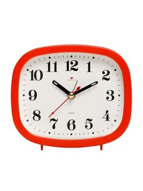 Будильник-часы настольные «Классика», дискретный ход, 12.5×10.5 см, от батарейки АА, красный