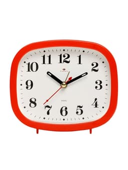 Будильник-часы настольные «Классика», дискретный ход, 12.5×10.5 см, от батарейки АА, красный