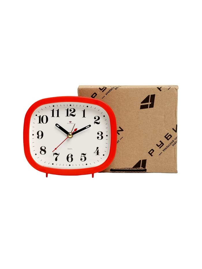Будильник-часы настольные «Классика», дискретный ход, 12.5×10.5 см, от батарейки АА, красный